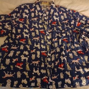 Women's Dog Print Button Down